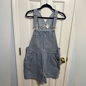 Vintage 90’s Bill Blass Pin Strip Overall Shorts. Size M